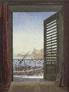 Carl Gustav Carus Balcony overlooking the Bay of Naples oil painting